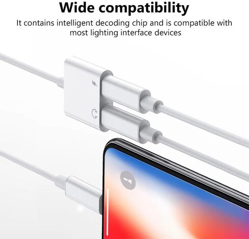 Headphone Adapter for iPhone 14 13 12 11 X 8 7 Plus Aux Audio Splitter for Lighting to 3.5mm Adapter Earphone Jack Cable in Saudi Arabia
