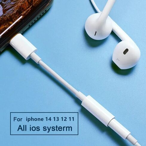 Headphone Adapter for iPhone 14 13 12 11 X 8 7 Plus Aux Audio Splitter for Lighting to 3.5mm Adapter Earphone Jack Cable in Saudi Arabia