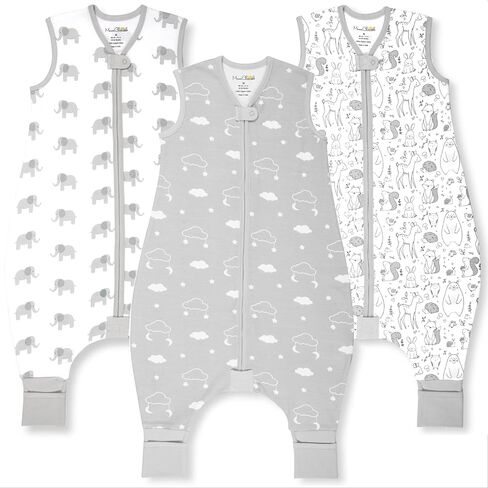 Mama Cheetah Toddler Sleep Sack with Feet, 0.5 TOG 100% Organic Cotton Sleeping Bag with Legs 3-Pack, Wearable Blankets for Walkers with 2-Way Zipper, Baby Sleep Sack for Boys, Early Walker 18-36 M in Saudi Arabia