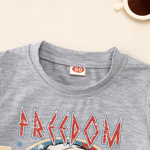 Toddler Boys 4th of July Shirt Freedom Tour Patriotic T-Shirt Eagle American Flag Tee Tops Independence Day Clothes in Kuwait