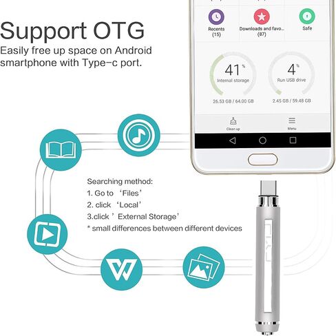 256GB USB Flash Drive, USB-C Ultra High-Speed USB 3.1 Flash Drive with Pen Design, Plug and Play, Portable Memory Stick, Data Storage Drive Compatible with Computer, Laptop, Smartphones in Saudi Arabia