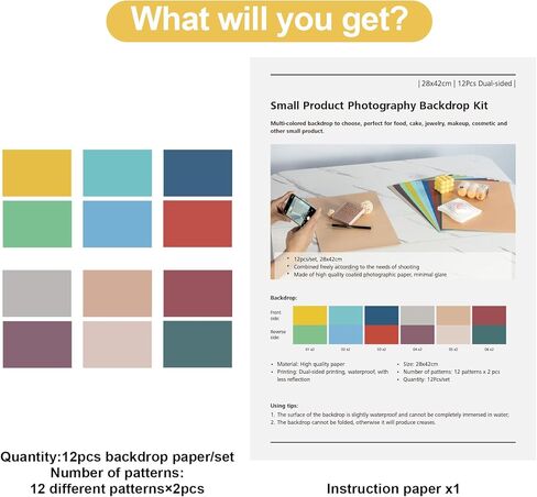 Meking 12Pcs 22Patterns Small Product Photography Backdrops Kit | Photo Background Food Photography Backdrop Board with Carrying Bag and Drawstring Bag(16.5X11inch) in Saudi Arabia