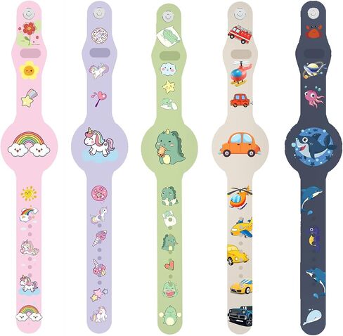 Waterproof Air tag Bracelets for Kids (2 Pack) - Soft Silicone Hidden Air tag Wristband - Lightweight GPS Tracker Holder for Apple Airtag Watch Band for Child (Green & Blue) in Saudi Arabia