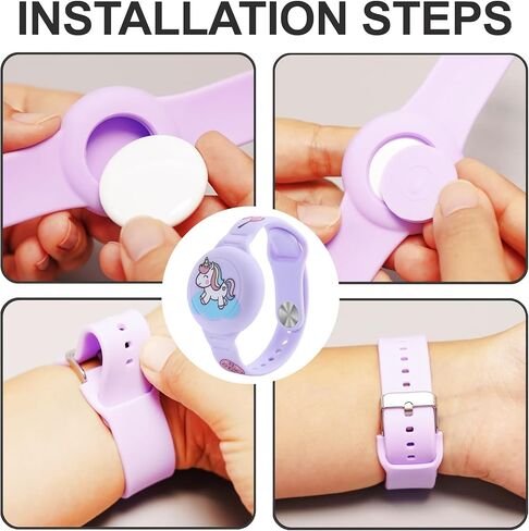 Waterproof Air tag Bracelets for Kids (2 Pack) - Soft Silicone Hidden Air tag Wristband - Lightweight GPS Tracker Holder for Apple Airtag Watch Band for Child (Green & Blue) in Saudi Arabia