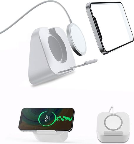 حامل هاتف على الحائط لشاحن Magsafe بجانب السرير متوافق مع ملحقات Magsafe مناسب لهاتف iPhone 12/12 Pro/ 13 Pro Max (الشاحن غير متضمن) (أبيض) in Saudi Arabia