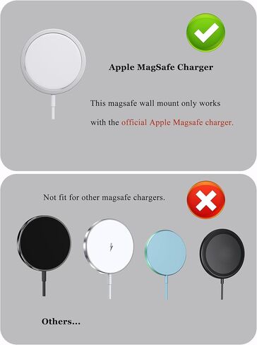 حامل هاتف على الحائط لشاحن Magsafe بجانب السرير متوافق مع ملحقات Magsafe مناسب لهاتف iPhone 12/12 Pro/ 13 Pro Max (الشاحن غير متضمن) (أبيض) in Saudi Arabia