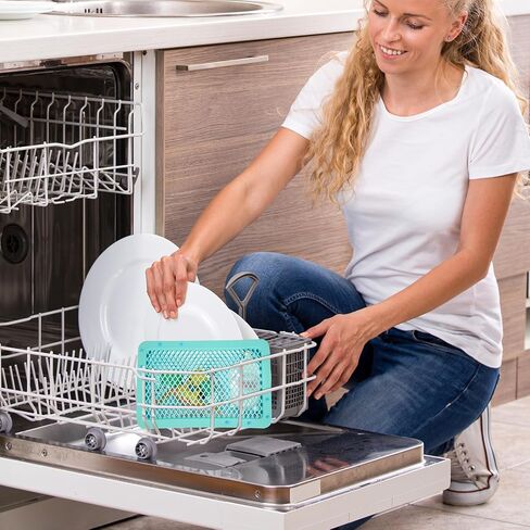 RMERVE Silicone Dishwasher Basket for Baby Items Dishwasher Bag for Small Items Dishwasher Bottle Parts Basket Bottle Nipples Baby Dishwasher Breast Pump Accessories Pacifier Toy Parts (Blue, Green) in Kuwait