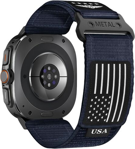 حزام نايلون متين لساعة Galaxy Watch Ultra Bands 47 مم للرجال والنساء، بنقرة واحدة بدون فجوة أساور معصم منسوجة من القماش حزام رياضي قابل للتعديل لساعة Samsung Galaxy Watch 7 Ultra Band 47 مم للرجل in Kuwait