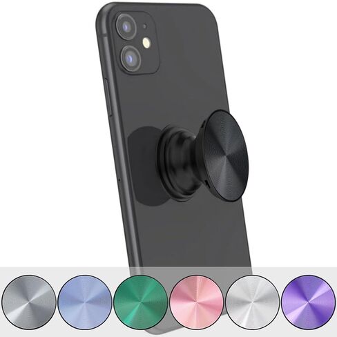 3 Pack Aluminum Alloy CD Pattern Expandible Collapsible Mobile Phone Grip Stand Holder for Smartphone Tablet Cell Phone Accessory - Black in Saudi Arabia