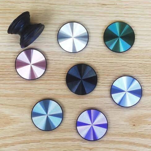 3 Pack Aluminum Alloy CD Pattern Expandible Collapsible Mobile Phone Grip Stand Holder for Smartphone Tablet Cell Phone Accessory - Black in Saudi Arabia