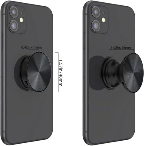 3 Pack Aluminum Alloy CD Pattern Expandible Collapsible Mobile Phone Grip Stand Holder for Smartphone Tablet Cell Phone Accessory - Black in Saudi Arabia