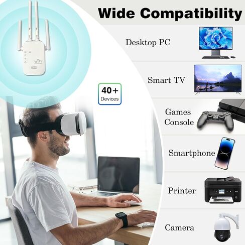 معزز إشارة موسع WiFi للمنزل: يغطي نطاق مكرر الإنترنت ثنائي النطاق ما يصل إلى 3000 قدم مربع in Saudi Arabia