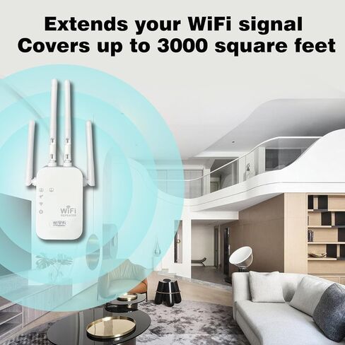 معزز إشارة موسع WiFi للمنزل: يغطي نطاق مكرر الإنترنت ثنائي النطاق ما يصل إلى 3000 قدم مربع in Saudi Arabia