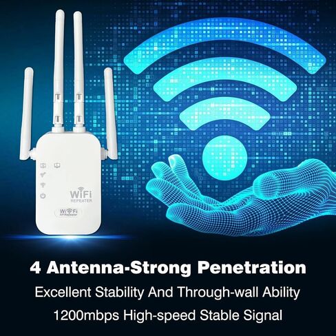 معزز إشارة موسع WiFi للمنزل: يغطي نطاق مكرر الإنترنت ثنائي النطاق ما يصل إلى 3000 قدم مربع in Saudi Arabia