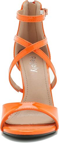 Women's Formal Strappy Sandal High Chunky Block Heel Ankle Strap Zip Up Heels in Saudi Arabia