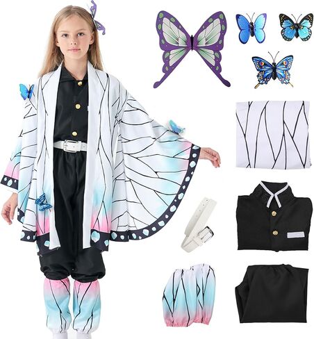 Halloween Cosplay Costumes Kamado Kids Anime Kimono Halloween Cloak in Kuwait