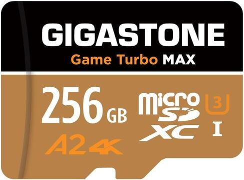 [استعادة بيانات مجانية لمدة 5 سنوات] بطاقة GIGASTONE 256GB Micro SD، 4K Game Turbo MAX، بطاقة ذاكرة MicroSDXC لنينتندو سويتش، GoPro، كاميرا الحركة، DJI، فيديو UHD، R/W حتى 160/130 ميجابايت/ثانية، UHS- أنا U3 A2 4K C10 in Kuwait