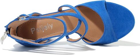 Women's Formal Strappy Sandal High Chunky Block Heel Ankle Strap Zip Up Heels in Saudi Arabia