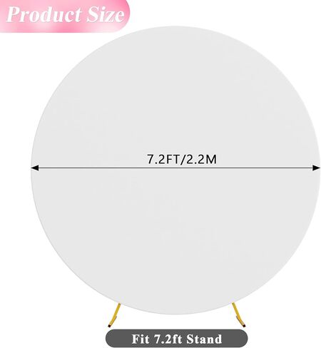 Wokceer 7.2FT غطاء خلفي مستدير أغطية قوس مستديرة أغطية قوس دائرية من الألياف اللدنة البيضاء غطاء خلفية قوس دائري لحفلات الزفاف وحفلات أعياد الميلاد in Saudi Arabia