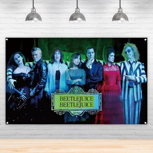 خلفية صورة بيتلجوس، لافتة الهالوين، ديكورات ومستلزمات حفلات أعياد الميلاد لحفلات استقبال المولود الجديد (43 × 71 بوصة) in Kuwait