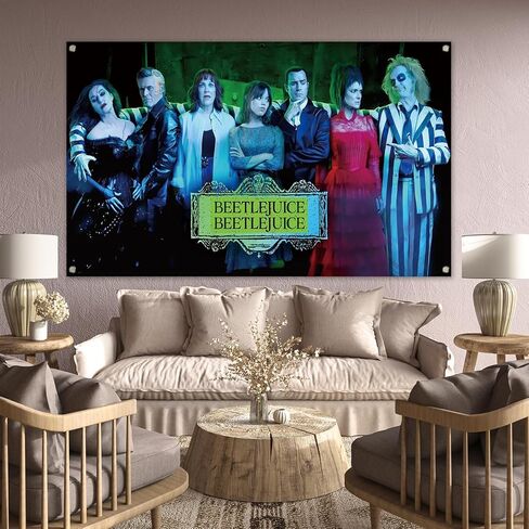 خلفية صورة بيتلجوس، لافتة الهالوين، ديكورات ومستلزمات حفلات أعياد الميلاد لحفلات استقبال المولود الجديد (43 × 71 بوصة) in Kuwait