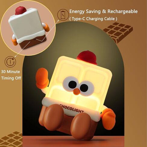 Silicone Popcorn Night Light for kids with 3 Levels of Light, Easy Tap Control - Ideal for Bedroom, Nursery or Movie Nights,Cute Design LED Nightlight for Cozy Atmosphere in Saudi Arabia