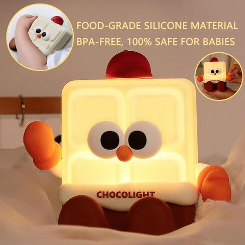 Silicone Popcorn Night Light for kids with 3 Levels of Light, Easy Tap Control - Ideal for Bedroom, Nursery or Movie Nights,Cute Design LED Nightlight for Cozy Atmosphere in Saudi Arabia
