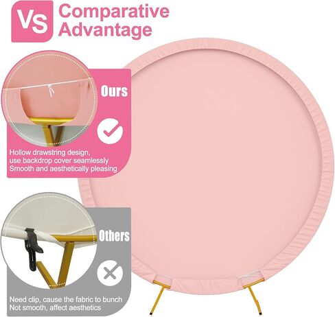 Wokceer 7.2FT غطاء خلفي مستدير أغطية قوس مستديرة أغطية قوس دائرية من الألياف اللدنة البيضاء غطاء خلفية قوس دائري لحفلات الزفاف وحفلات أعياد الميلاد in Kuwait
