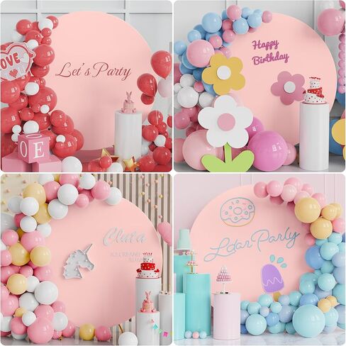 Wokceer 7.2FT غطاء خلفي مستدير أغطية قوس مستديرة أغطية قوس دائرية من الألياف اللدنة البيضاء غطاء خلفية قوس دائري لحفلات الزفاف وحفلات أعياد الميلاد in Kuwait