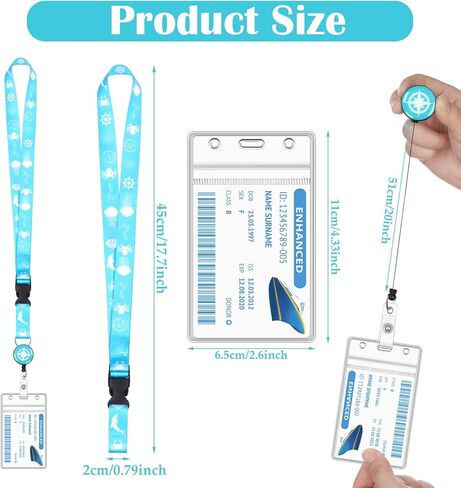 4 قطع من حبال الرحلات البحرية لبطاقات الشحن مع بطاقات الأمتعة، حبال رحلات بحرية قابلة للسحب مع حامل شارة تعريف مقاومة للماء وإكسسوارات أساسيات الرحلات البحرية in Kuwait