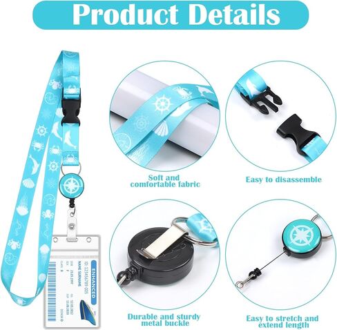 4 قطع من حبال الرحلات البحرية لبطاقات الشحن مع بطاقات الأمتعة، حبال رحلات بحرية قابلة للسحب مع حامل شارة تعريف مقاومة للماء وإكسسوارات أساسيات الرحلات البحرية in Kuwait