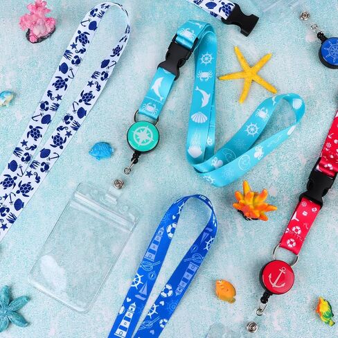 4 قطع من حبال الرحلات البحرية لبطاقات الشحن مع بطاقات الأمتعة، حبال رحلات بحرية قابلة للسحب مع حامل شارة تعريف مقاومة للماء وإكسسوارات أساسيات الرحلات البحرية in Kuwait