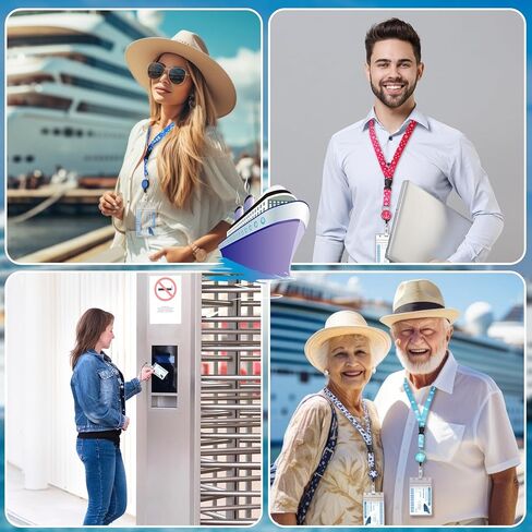 4 قطع من حبال الرحلات البحرية لبطاقات الشحن مع بطاقات الأمتعة، حبال رحلات بحرية قابلة للسحب مع حامل شارة تعريف مقاومة للماء وإكسسوارات أساسيات الرحلات البحرية in Kuwait