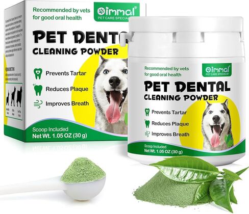 مسحوق تنظيف الأسنان للكلاب، معطر أنفاس الكلاب، مسحوق أسنان للكلاب، أسنان مع البروبيوتيك تساعد على تقليل رائحة الفم الكريهة، مزيل جير البلاك، مسحوق أسنان الكلاب للكلاب الصغيرة والمتوسطة والكبيرة 50 جم in Kuwait