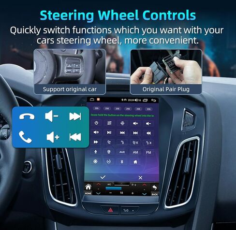 راديو السيارة لسيارة Ford Focus 2012-2018: 10.4 بوصة T-Style OLED تعمل باللمس مع Caplay Android Auto 5GWiFi GPS FM DSP SWC كاميرا احتياطية 2G+64G in Kuwait