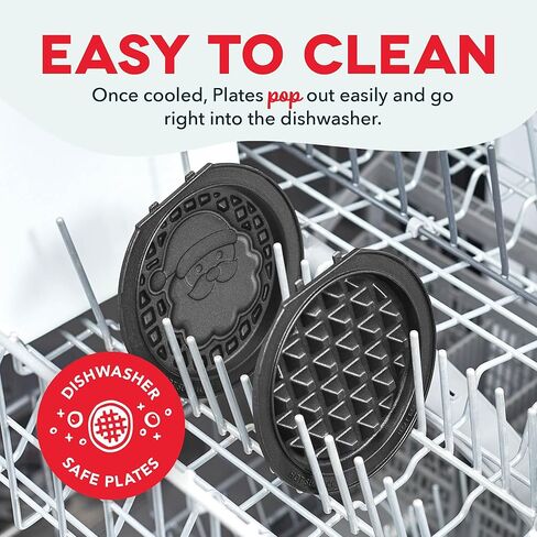 صانعة صغيرة متعددة الأطباق من داش مع 6 أطباق قابلة للإزالة لفطائر الوافل وحقيبة تخزين - 2 وافل كلاسيكي، وافل على شكل قلب، وافل عباد الشمس، و2 لوح شواء in Kuwait