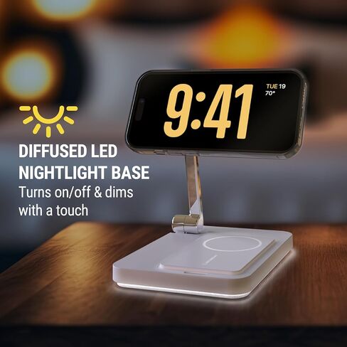 Scosche MSQSPBWT MagicMount™ Wireless Charging Station with Portable 5,000mAh Fast USB-C Power Bank for MagSafe iPhone 15/14/13/12/AirPods Pro/3/2 & Apple Watch Charger Stand (Watch Charger Not Incl.) in Saudi Arabia