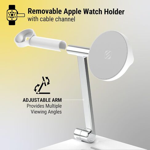 Scosche MSQSPBWT MagicMount™ Wireless Charging Station with Portable 5,000mAh Fast USB-C Power Bank for MagSafe iPhone 15/14/13/12/AirPods Pro/3/2 & Apple Watch Charger Stand (Watch Charger Not Incl.) in Saudi Arabia