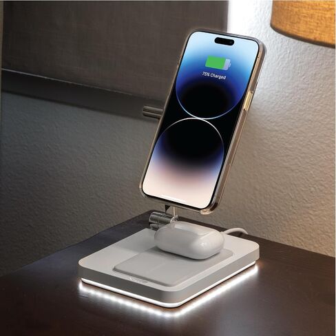 Scosche MSQSPBWT MagicMount™ Wireless Charging Station with Portable 5,000mAh Fast USB-C Power Bank for MagSafe iPhone 15/14/13/12/AirPods Pro/3/2 & Apple Watch Charger Stand (Watch Charger Not Incl.) in Saudi Arabia