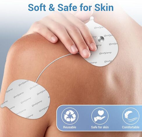 Comfytemp Official Smart TENS Unit Replacement Pads for K6108, 4 Pack Wireless TENS Pads, 5.2" x 2.4" and 3.5" x 2.8" Reusable Self Adhesive Electrodes with Premium Quality, Non-Irritating Design in Saudi Arabia