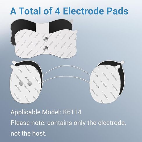 Comfytemp Official Smart TENS Unit Replacement Pads for K6108, 4 Pack Wireless TENS Pads, 5.2" x 2.4" and 3.5" x 2.8" Reusable Self Adhesive Electrodes with Premium Quality, Non-Irritating Design in Saudi Arabia