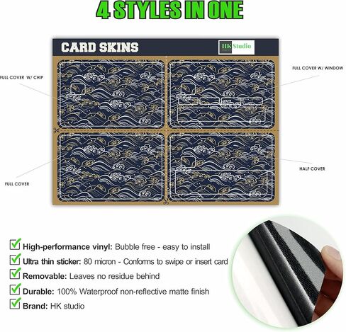 HK Studio Card Skin Sticker Anime for EBT, Transportation, Key, Debit, Credit Card Skin - Covering and Personalizing Bank Card - No Bubble, Slim, Waterproof, Digital-Printed in Saudi Arabia