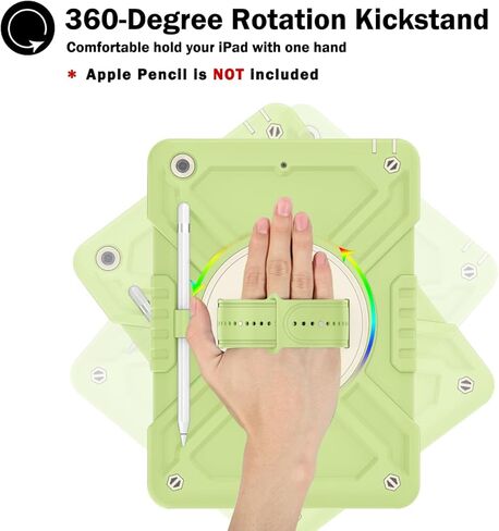 Callyue for iPad 9th Generation Case,iPad 8th/7th Generation Case,iPad 10.2 inch Case,iPad Tablet Protective Cover,Heavy Duty Shockproof,Swivel Stand, Green in Kuwait