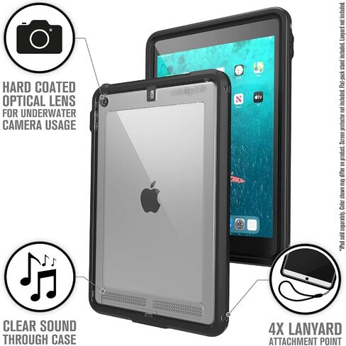 Catalyst, Waterproof Case for iPad 10.2 9th 8th 7th Edition - Waterproof 6.6 ft - Full Body Protection, Drop Proof 4ft, Kickstand, True Acoustic Sound Technology, Built-in Screen Protector - Black in Saudi Arabia