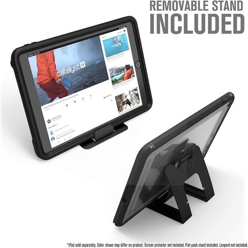 Catalyst, Waterproof Case for iPad 10.2 9th 8th 7th Edition - Waterproof 6.6 ft - Full Body Protection, Drop Proof 4ft, Kickstand, True Acoustic Sound Technology, Built-in Screen Protector - Black in Saudi Arabia