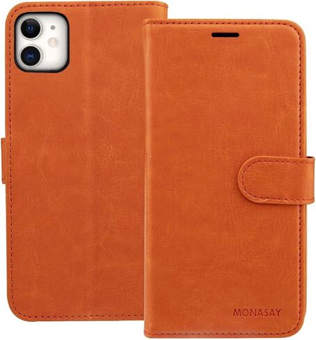 MONASAY Wallet Case Compatible for iPhone 12 Pro/iPhone 12 5G,6.1-inch [Glass Screen Protector Included] [RFID Blocking] Flip Folio Leather Cell Phone Cover with Credit Card Holder, Rainbowes in Saudi Arabia