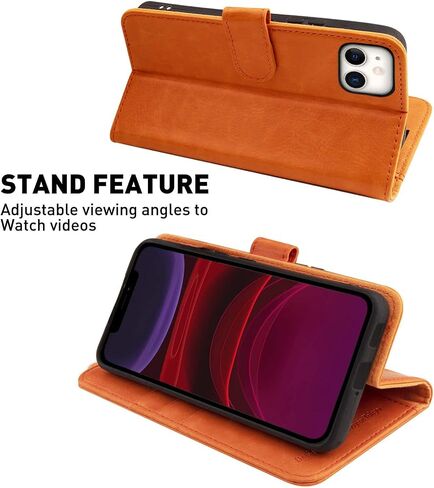 MONASAY Wallet Case Compatible for iPhone 12 Pro/iPhone 12 5G,6.1-inch [Glass Screen Protector Included] [RFID Blocking] Flip Folio Leather Cell Phone Cover with Credit Card Holder, Rainbowes in Saudi Arabia