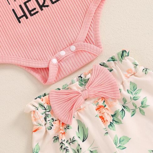 Toddler Baby Girls Fall Outfits Long Sleeve Letters Print Romper Flower Print Pants Headband Hat Clothing 4Pcs Set in Saudi Arabia