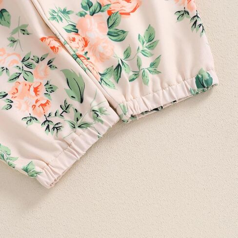 Toddler Baby Girls Fall Outfits Long Sleeve Letters Print Romper Flower Print Pants Headband Hat Clothing 4Pcs Set in Saudi Arabia