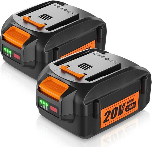 2pack dsanke WA3520 20V 6.0ah استبدال لبطارية Worx 20V WA3520 WA3525 WG151s WG155s WG251s WG255s، WG540s، WG545s، WG890، WG891 Worx 20Volt ليثيوم أيون أدوات كهربائية لاسلكية in Saudi Arabia